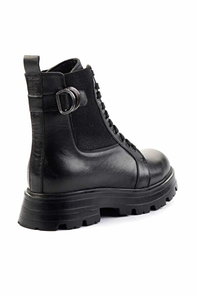 Bambi Siyah Hakiki Deri Kadın Bot & Bootie K02180034003