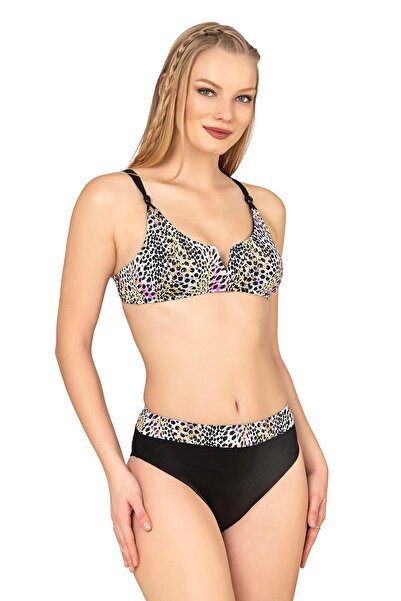 Endeep Women's Leopard Print High Waist Bikini Set