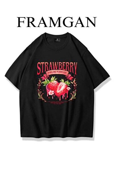 Framgan Γυναικείο μπλουζάκι με στάμπα φράουλας σε μεγάλο μέγεθος