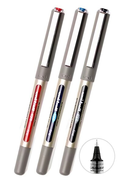 Artlantis Pix pilot albastru, negru, roșu, 3 bucăți, Uniball Eye Fine, 0,7 mm...