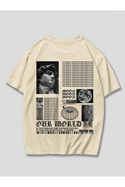 PERISENSE Unisex Γυναικείο/Ανδρικό MOON Πολύχρωμο, ειδικά εμπριμέ, βαμβακερό ...