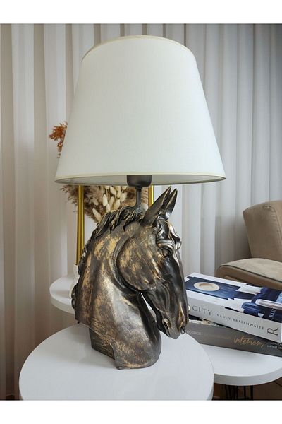 Artceal Decorative Horse Figured White Hat Lampshade Trinket