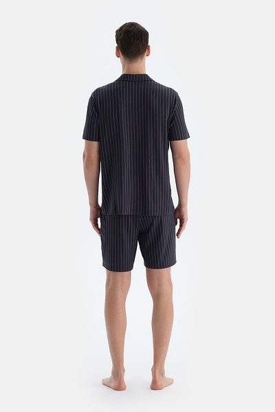 Dagi Σετ πιτζάμες σορτς πουκάμισο με ρίγες Navy Blue