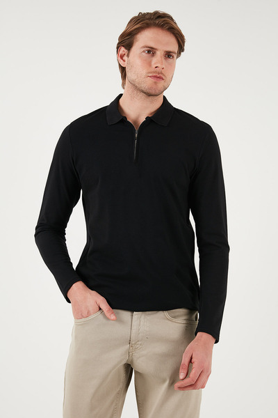 Buratti Pamuklu Slim Fit Yarım Fermuarlı Polo Yaka Sweat Erkek SWEAT 5903010