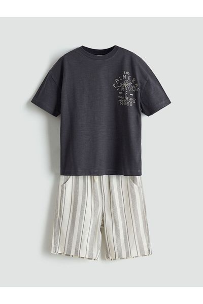 LC Waikiki Resort Lapel Baby Boy Shirt and Shorts 2-Piece