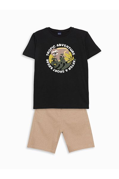 LC Waikiki Lcw Crew Neck Boys T-Shirt and Shorts