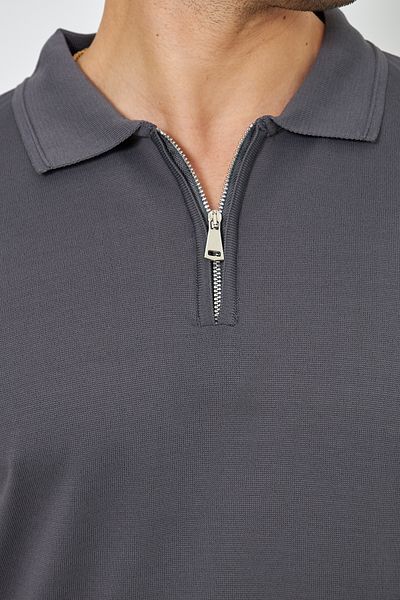 ZİNOX Men's Summer Comfortable and Trendy Polo Collar and Vertical Zipper Classic Short Sleeve Sweater