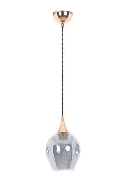 MŞ Aydınlatma Marlo Gold Smoked Glass Pendant Lamp Single Chandelier