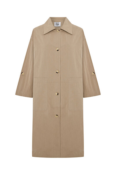 Mudo معطف طويل كبير الحجم بأزرار