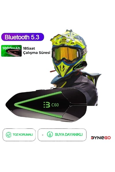 Dynego Motosiklet Kask Kulaklık Rgb Intercom Bluetooth 5.3 Intercom Yeni 2025...