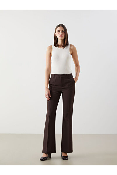 LC Waikiki Καφέ Γυναικείο Παντελόνι Slim Fit