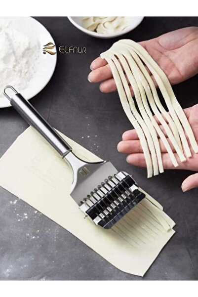 elfnur Paslanmaz Çelik Erişte Makinasi Makarna Kesici Dilimleyici Kafes Rulo Hamur Kesici