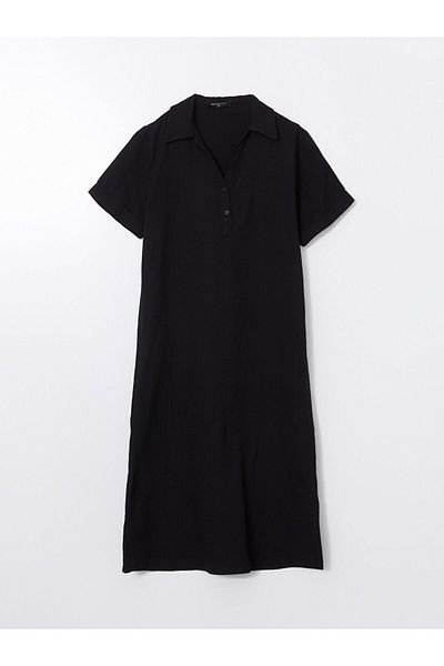 LC Waikiki Γυναικείο φόρεμα LCW Comfort πουκάμισο με γιακά μουσελίνα