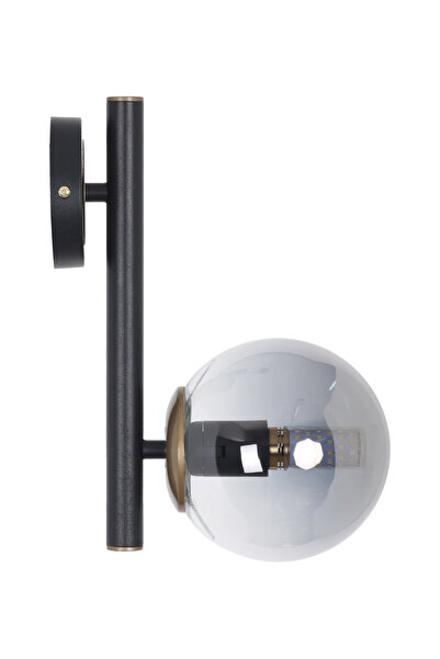 MŞ Aydınlatma Libra Black Antique Smoked Glass Sconce