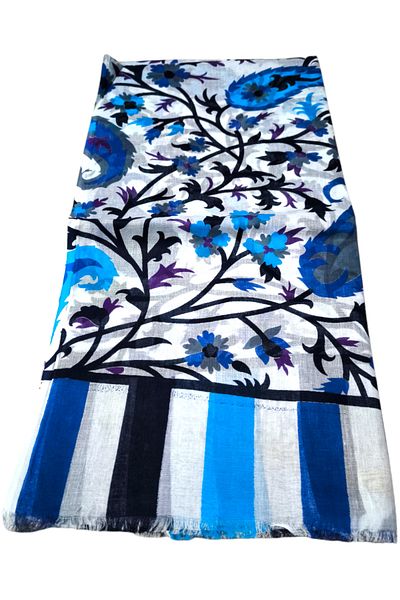 kızca Blue Silk Shawl