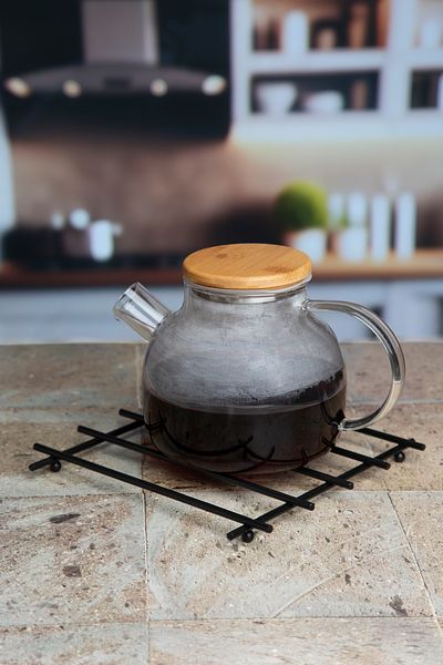 UG Home Black Trivet Coaster - Stainless Metal Serving and Presentation Protection Coffee Table
