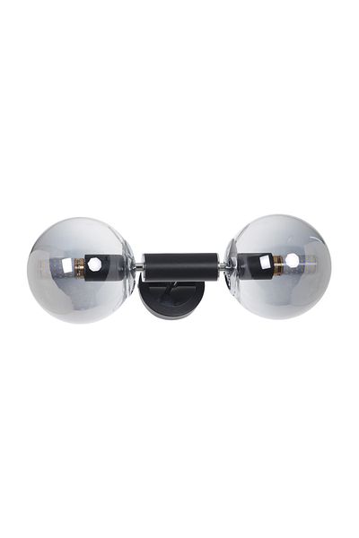 MŞ Aydınlatma Hector Black Chrome 2 Sconce with Smoked Glass