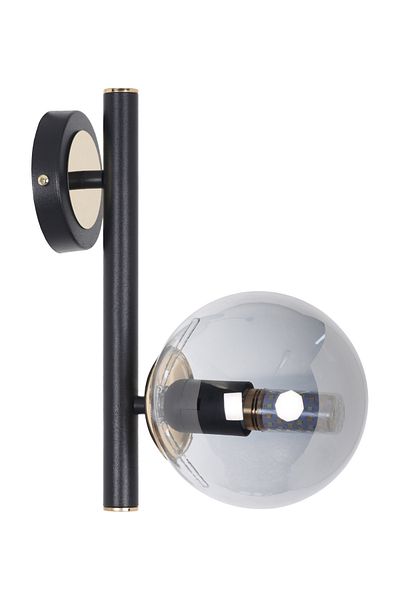 MŞ Aydınlatma Libra Black Gold Smoked Glass Sconce