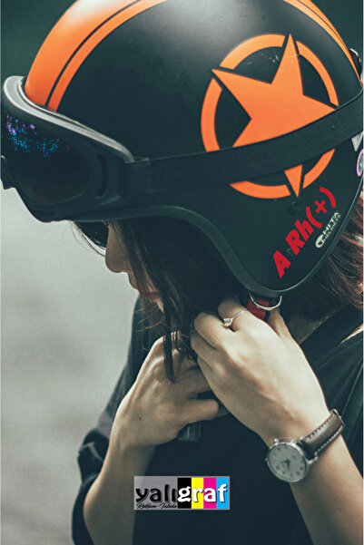 Yalıgraf Reklam Tabela Kan Grubu Sticker Yapıştırma 2 Adet - Motor Kask Araba...