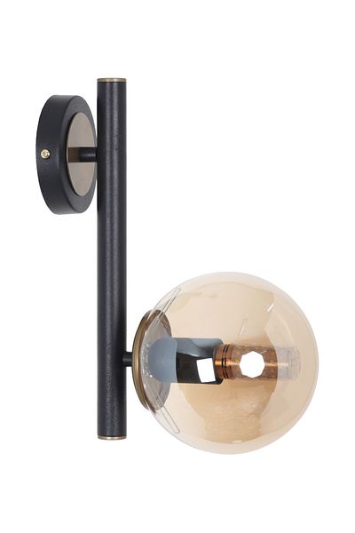 MŞ Aydınlatma Libra Black Antique Honey Glass Sconce