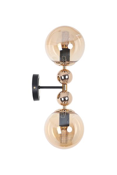 MŞ Aydınlatma Misket Black Gold 2 Honey Glass Sconce