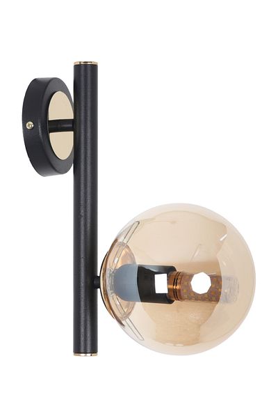 MŞ Aydınlatma Libra Black Gold Honey Glass Sconce