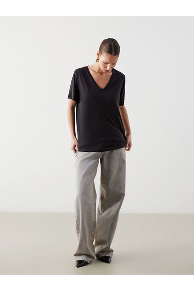 LC Waikiki Νέα σεζόν V Neck Γυναικεία Tisort - S5EM81Z8