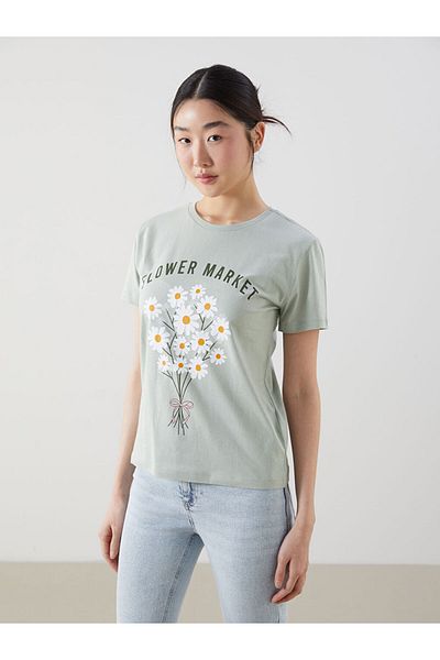 LC Waikiki Γυναικείο μπλουζάκι New Season Crew Neck Floral - S5GR91Z8