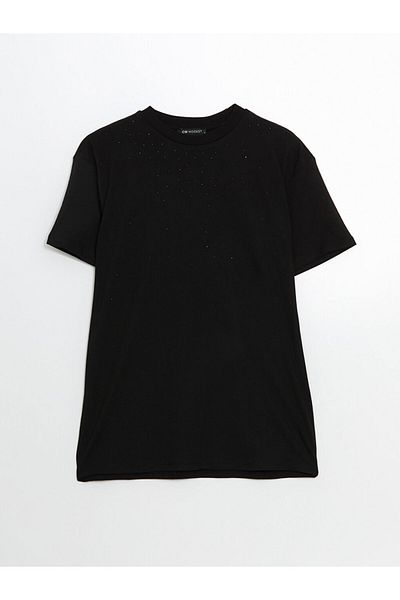 LC Waikiki New Season Crew Neck Rhinestone Γυναικείο T-Shirt - S5LY29Z8
