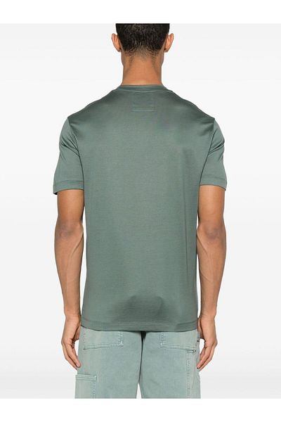 Emporio Armani Tricou verde din bumbac pentru bărbați cu logo-ul mărcii 8N1TE8 1JUVZ-U9083