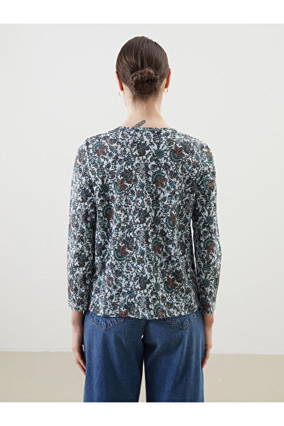 LC Waikiki LCW Grace Bisiklet Yaka Desenli Kadın Bluz