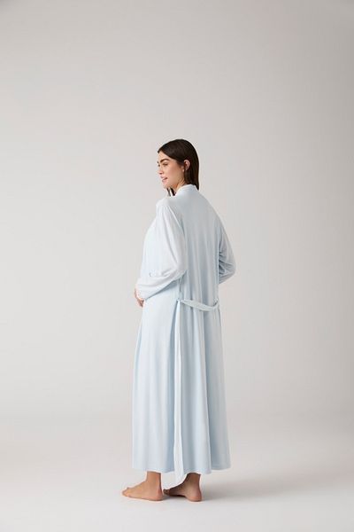 Lohussa Set cămașă de noapte pentru femei, albastru, cu design special, din bumbac, lungime întreagă