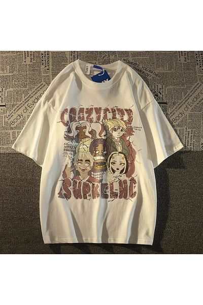 Gofeel Λευκό μπλουζάκι με στάμπα Crazycity Oversize