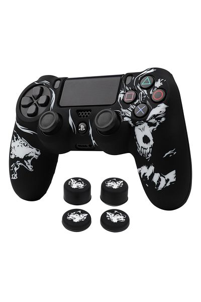 Choice Laser Carving Soft Silicone Control Cover For Playstation 4 Controller PS4 Gamepad Skin with Joys...