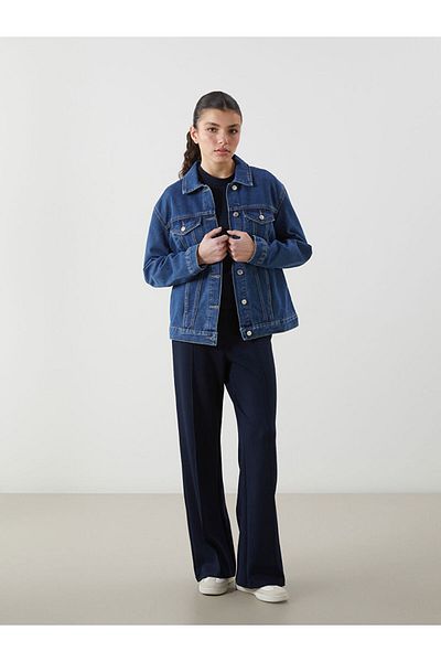 LC Waikiki Jachetă de jeans pentru femei LCW Vision cu guler de cămașă