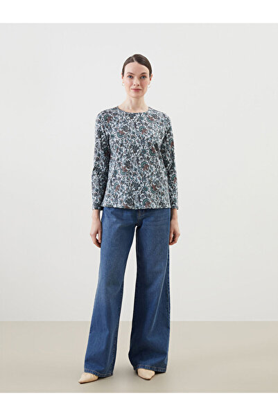 LC Waikiki LCW Grace Bisiklet Yaka Desenli Kadın Bluz