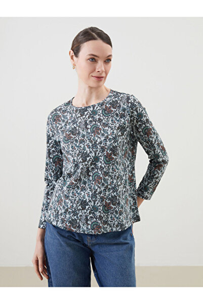 LC Waikiki LCW Grace Bisiklet Yaka Desenli Kadın Bluz