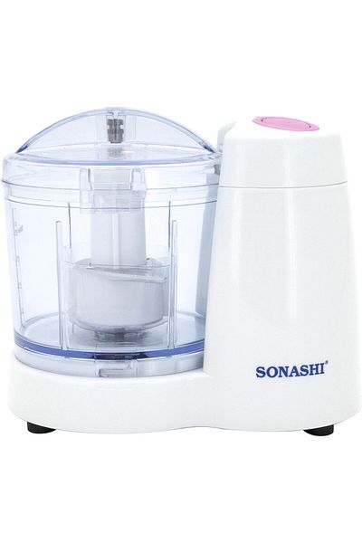 sonashi SMC-13 مفرمة مطبخ، 350 مل، خلاط مزدوج السرعة مع إبريق بلاستيكي، 120 واط، أبيض.