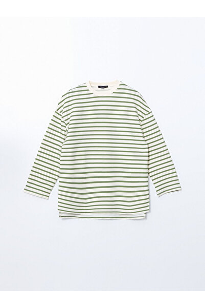 LC Waikiki Crew Neck Embroidered Oversize Women's Sweatshirt Tunic