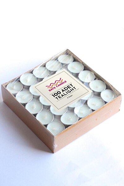 Date Candle Beyaz 6 gr Tealight Mum 100 Adet - Buhurdanlık Ve Mumluğa Uygundur.