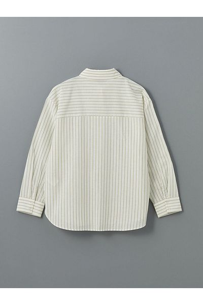LC Waikiki New Season Striped Oversize Linen Blend Women's Shirt - S5I334Z8
