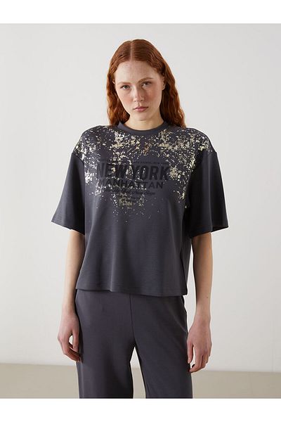 LC Waikiki Lcw Vision Crew Neck Manhattan Printed Women's T-Shirt