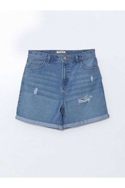 LC Waikiki Sort de blugi pentru femei Boyfriend Fit cu detaliu rupt din noua sezon - S5DN12Z8