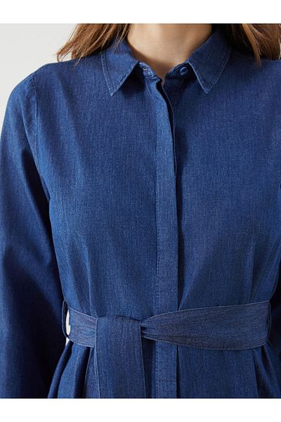 LC Waikiki New Season Shirt Collar Women's Jean Dress - S5Hv34Z8