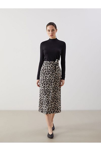 LC Waikiki Lcwaikiki Classic Elastic Waist Leopard Patterned Women's Skirt