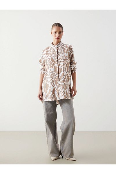 LC Waikiki New Season Judge Collar Patterned Women's Shirt Tunic - S5K796Z8