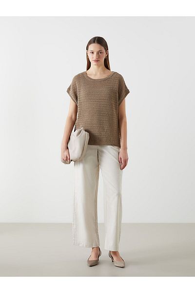 LC Waikiki Lcw Crew Neck Openwork Women's Knitwear Sweater Fast Fashion