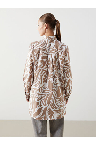 LC Waikiki LCWAIKIKI Κλασικό γυναικείο πουκάμισο με στάμπα γιακά