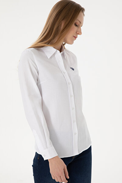 U.S. Polo Assn. Γυναικείο λευκό μακρυμάνικο πουκάμισο Basic 50288851-VR013