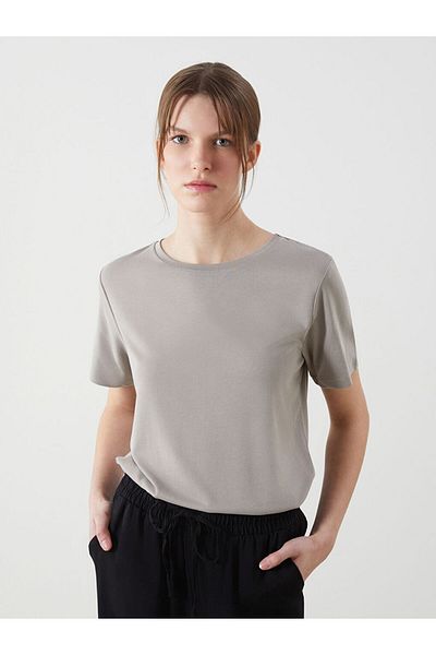 LC Waikiki Gray Crew Neck Women's T-Shirt